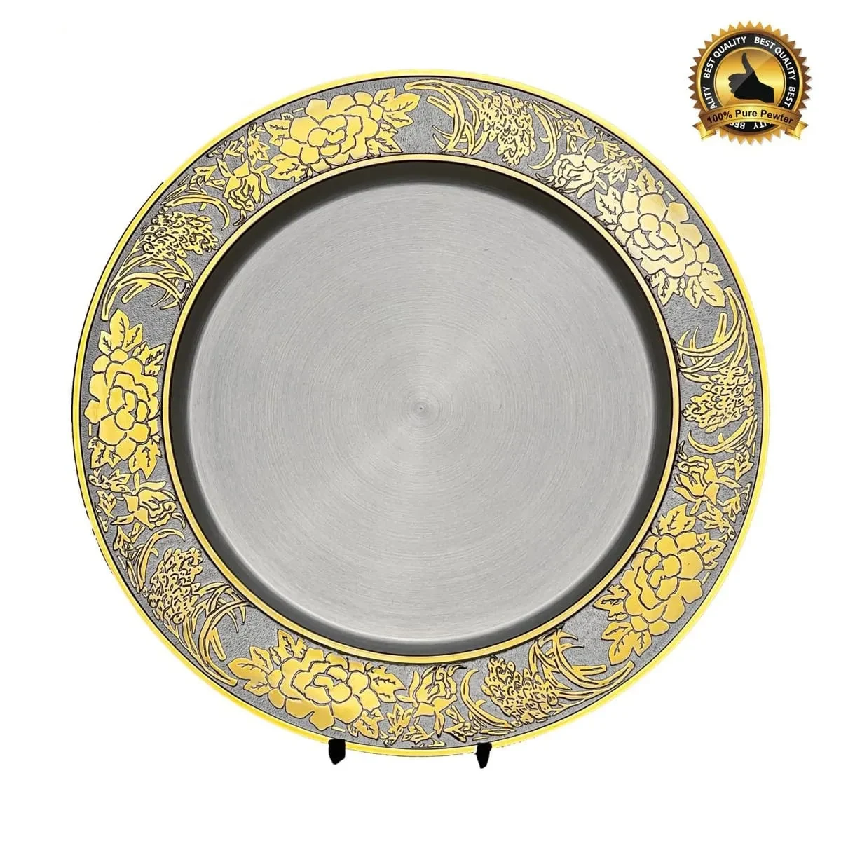 Malaysia Pewter Plate (GOLD) 7507
