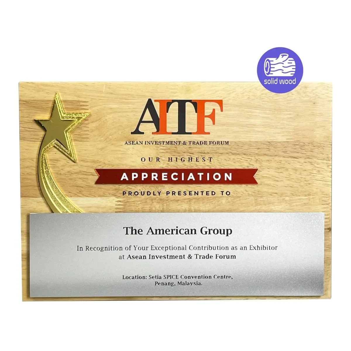 New Creative Design Wooden Star Plaque 7551