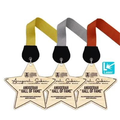 Wooden Hanging Medal (GOLD, SILVER, BRONZE) 7576