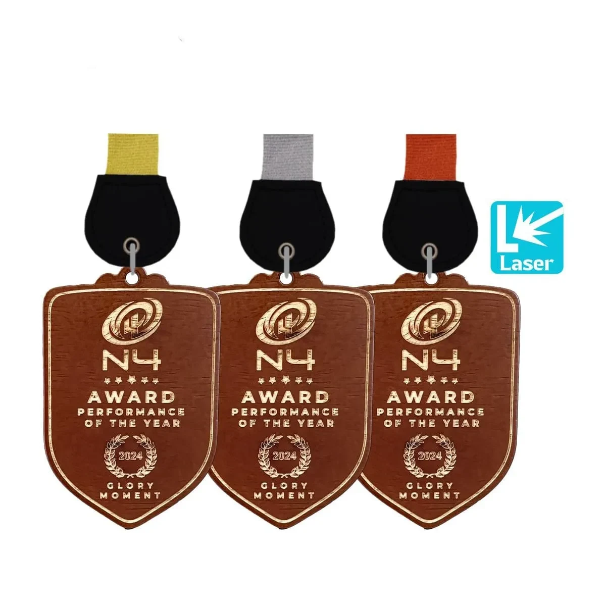 Wooden Hanging Medal (GOLD, SILVER, BRONZE) 7577