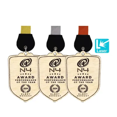Wooden Hanging Medal (GOLD, SILVER, BRONZE) 7578