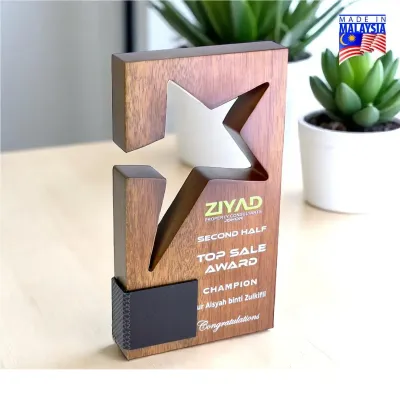 Premium Wood Star Trophy 7698
