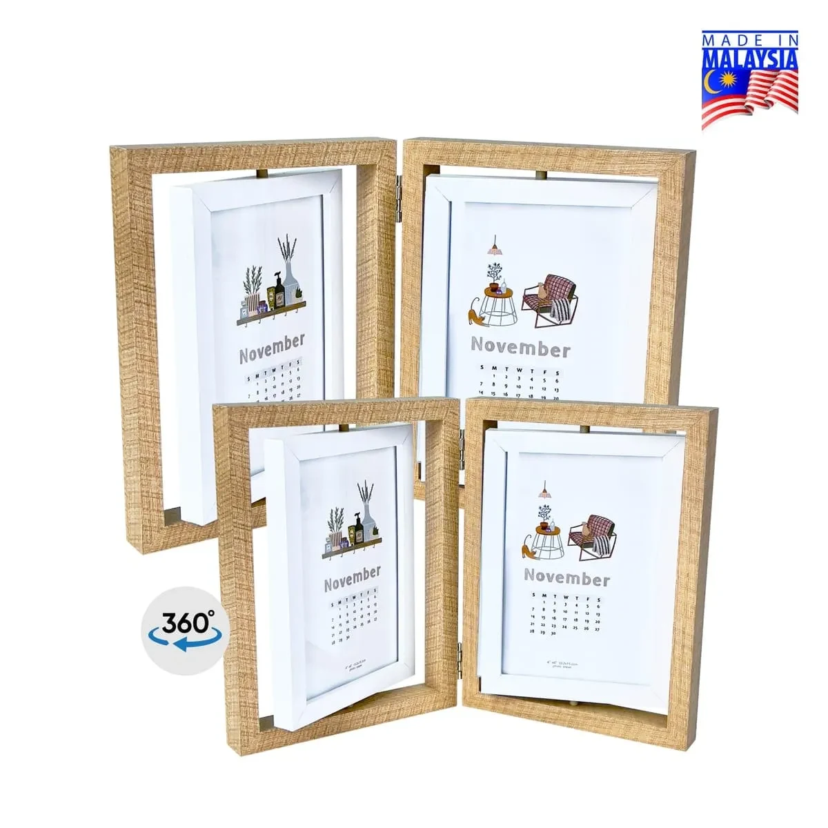 Rotating Premium Wooden Photo Frame 7759