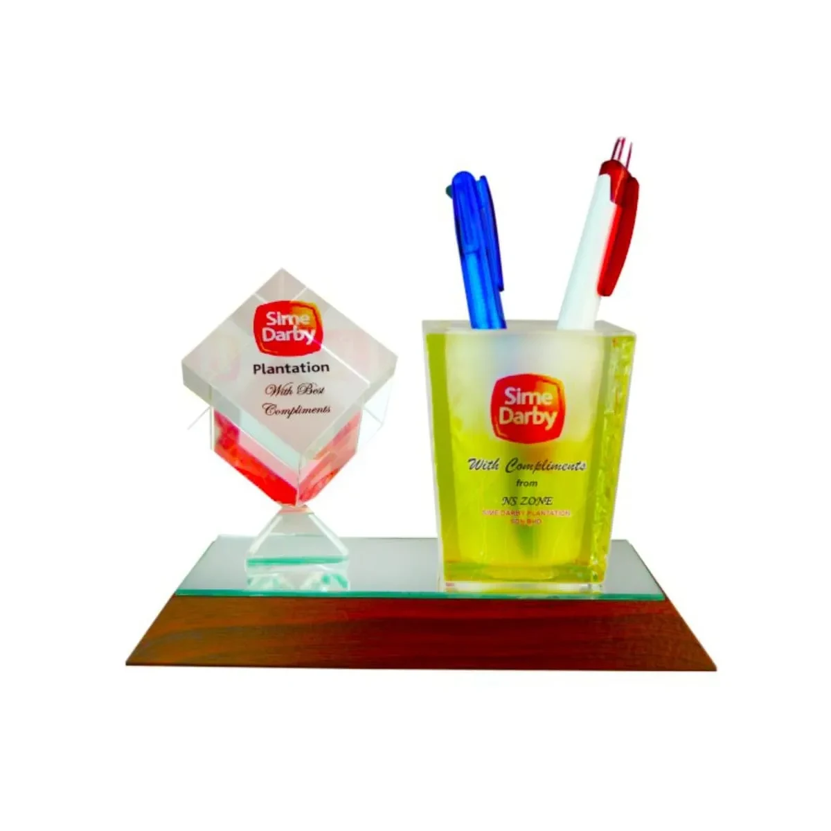 Crystal Paper Weight & Pen Holder 8180
