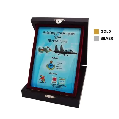 Batik Acrylic Box with Crystal Glass 8190