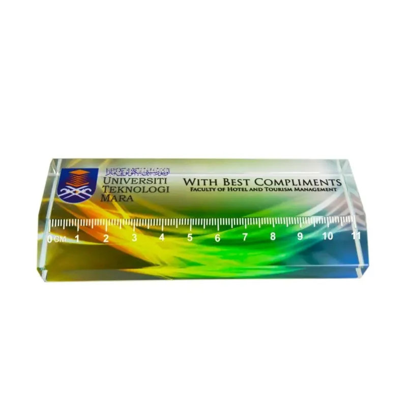 Crystal Paper Weight (Ruler) 8211 mixed materials corporate gifts product image