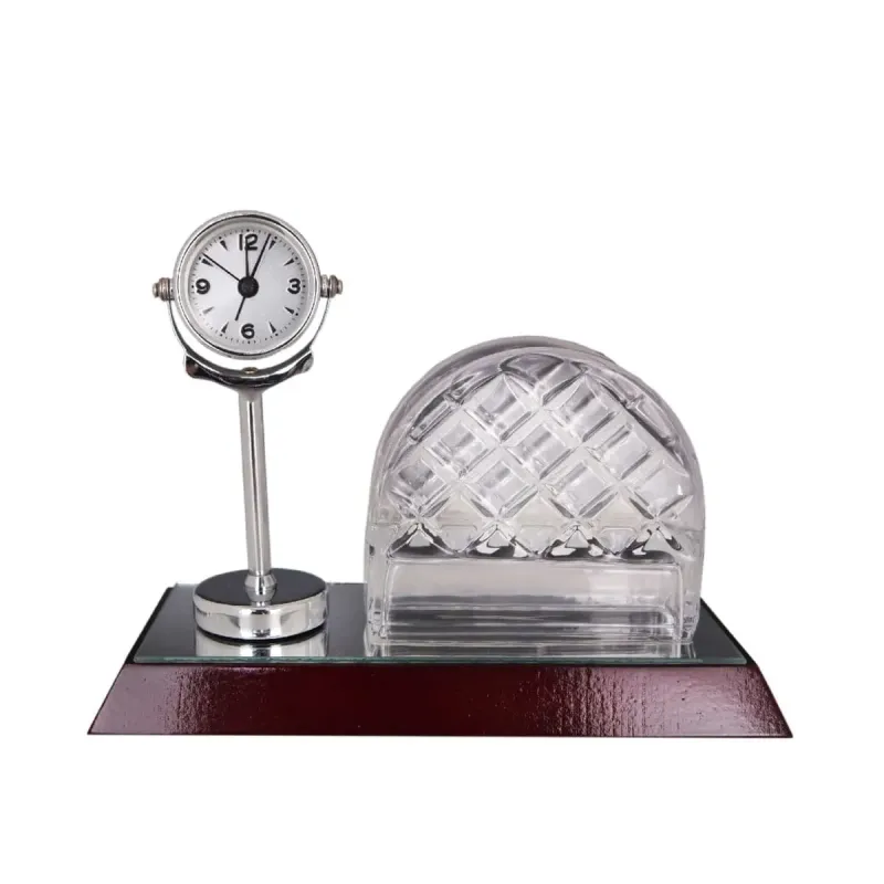 Crystal Name Card Holder with Clock 8239 mixed materials wall clocks product image