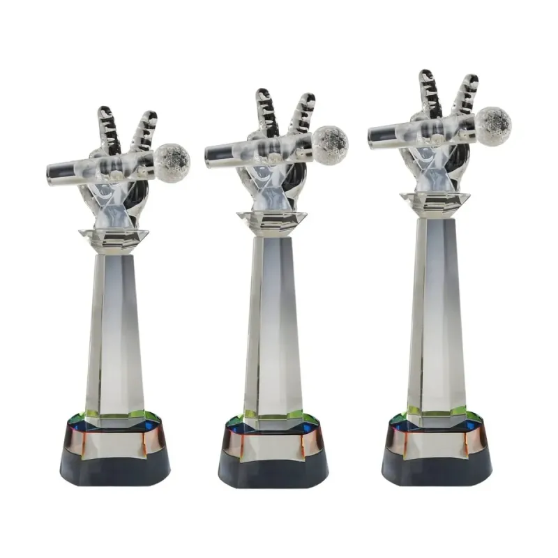 Exclusive Crystal Glass Awards (Microphone) 8265 mixed materials corporate gifts product image