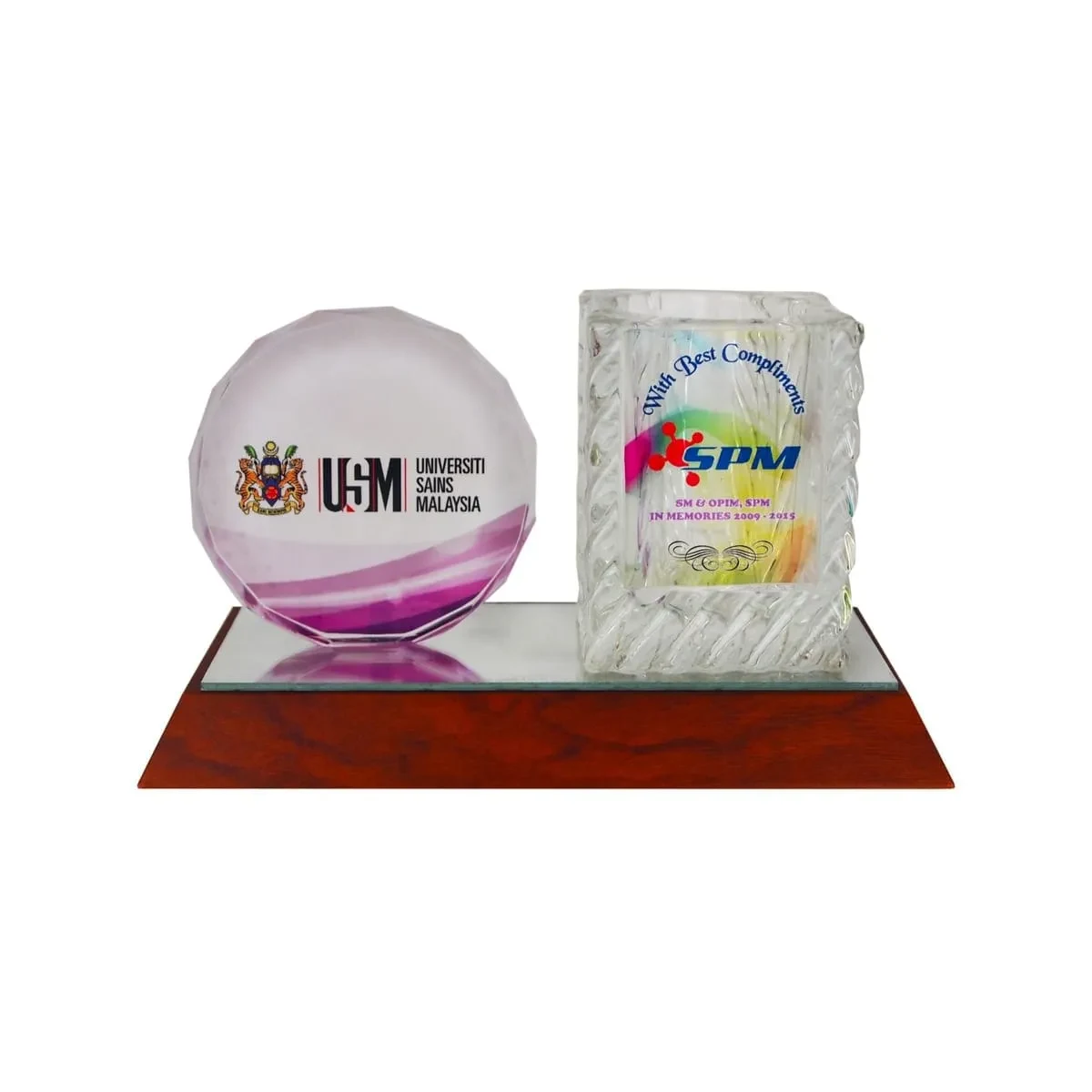 Crystal Pen Holder & Crystal Medal 8281