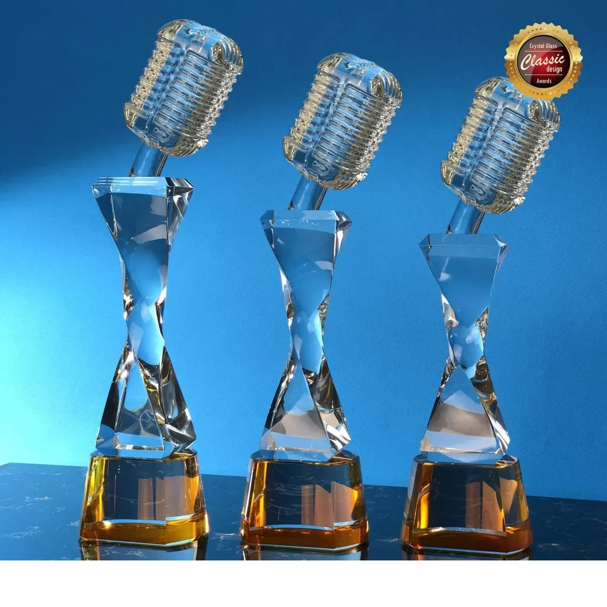 Exclusive Crystal Trophy with Microphone 8334