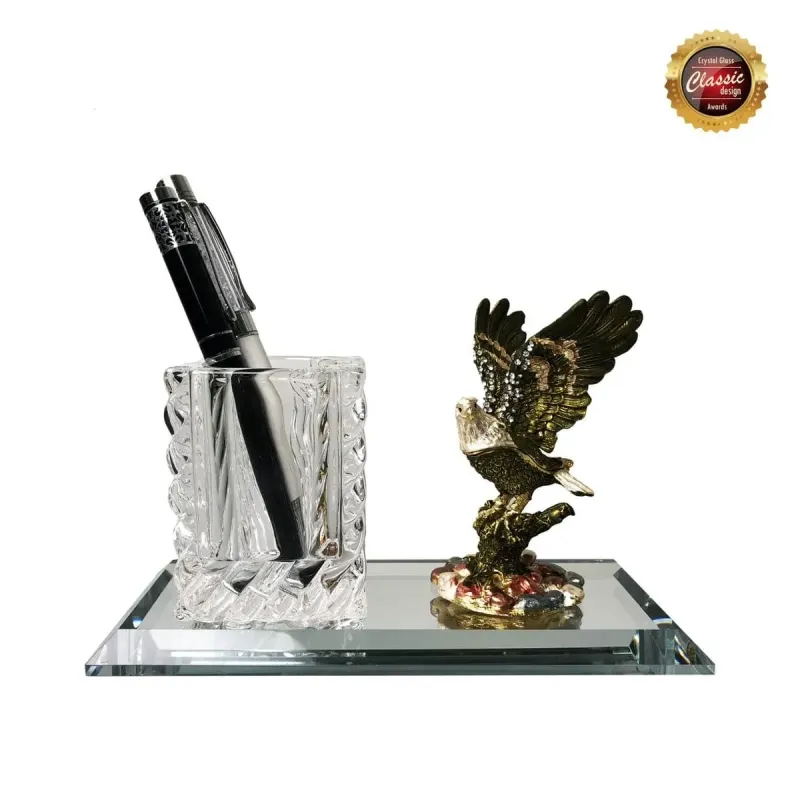 Crystal Pen Holder with Eagle 8343 mixed materials corporate gifts product image