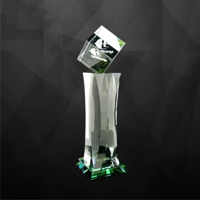 Exclusive Crystal Cube Trophy 9068