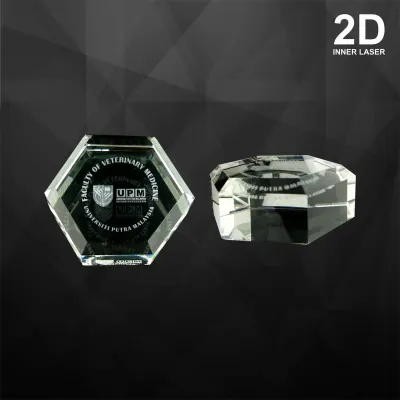 Hexagon Crystal Paper Weight 9070