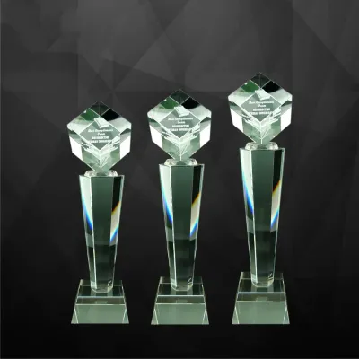 Exclusive Crystal Cube Trophy 9096