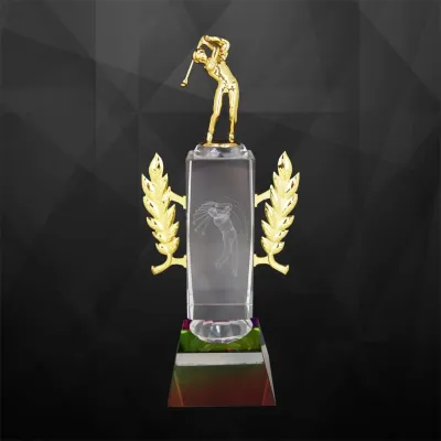 Exclusive Crystal Golf Trophy 9144