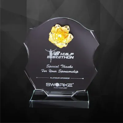 Exclusive Crystal Flower Plaques 9218