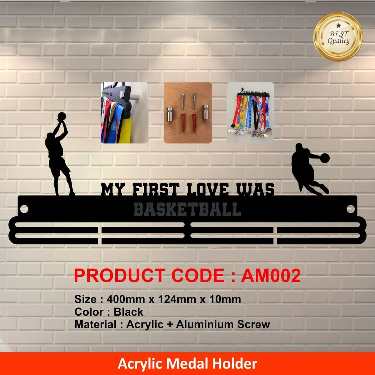 Acrylic Medal Holder (Basketball)