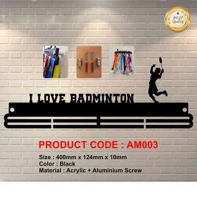 Acrylic Medal Holder (Badminton) AM003
