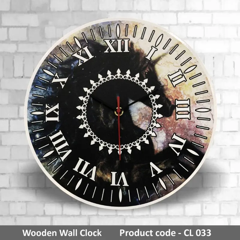 Wooden Wall Clock CL033 mixed materials product image