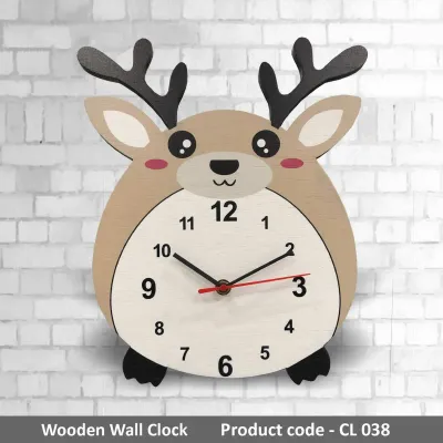 Wooden Wall Clock (Deer) CL038