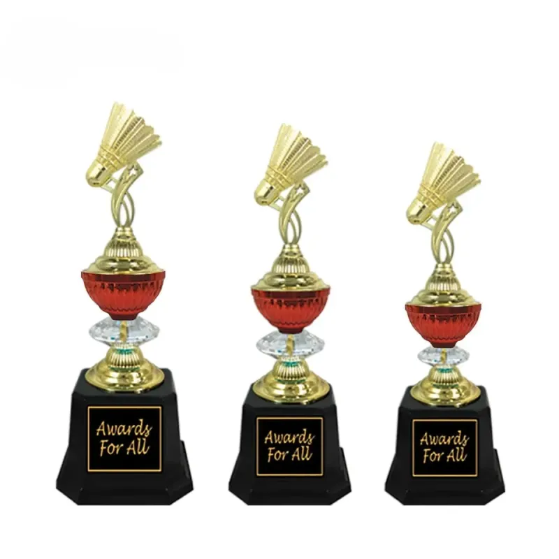 Plastic Badminton Trophy (GOLD RED) CT0605 polymer product image