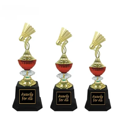 Plastic Badminton Trophy (GOLD RED) CT0605