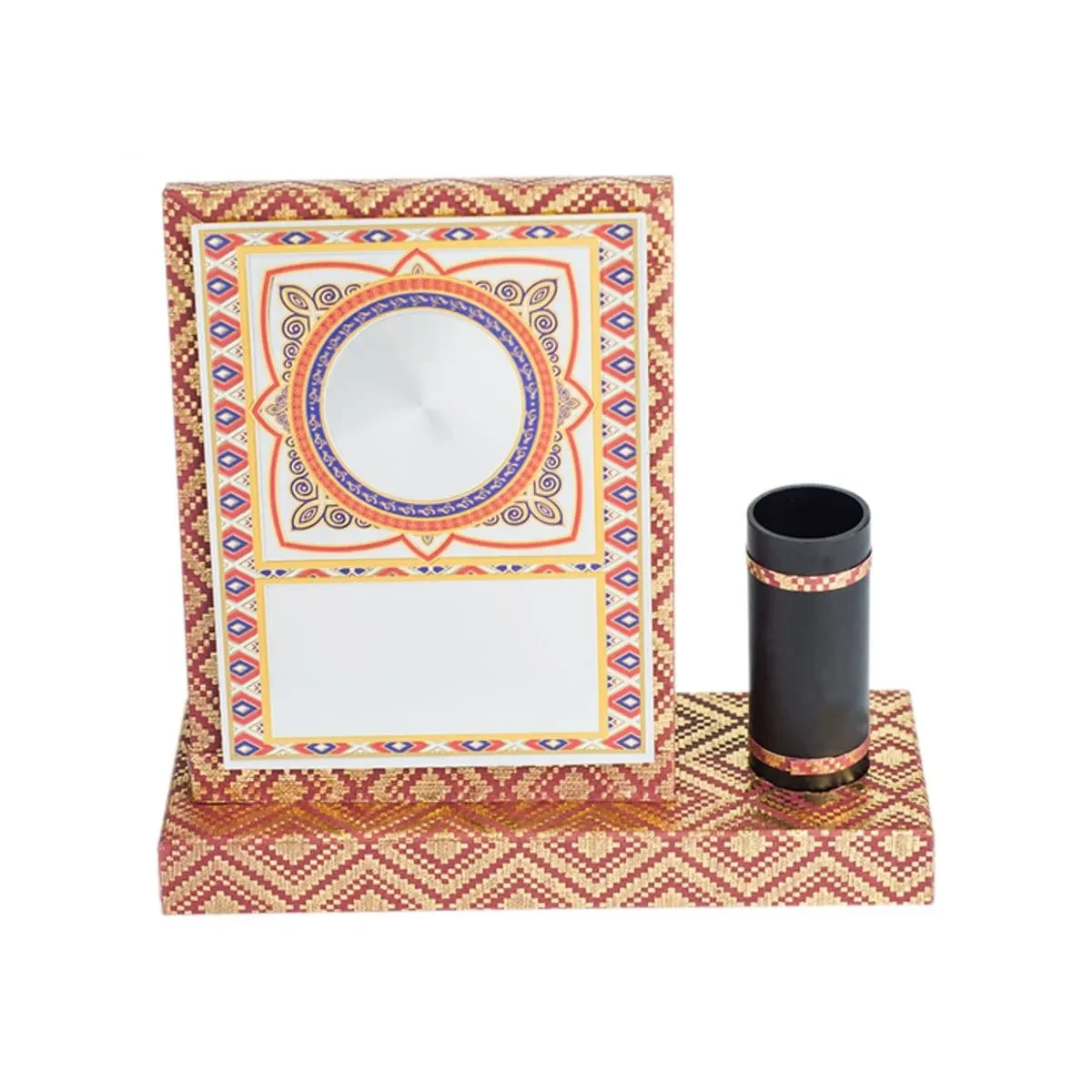Songket Wooden Plaque with Pen Holder EP729