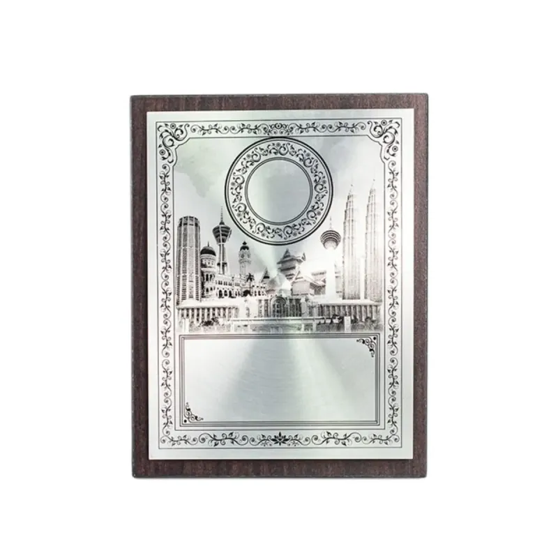 Plastic Stand with Cultural Aluminum Plate EP201 wooden plaques product image