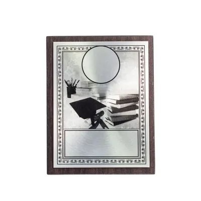 Graduation Aluminum Plate on Wood with Plastic Stand EP243