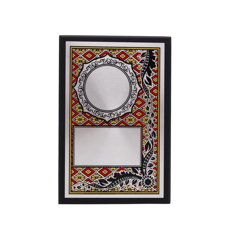 Batik Aluminum Plate on Wood with Plastic Stand (RED / BLUE) EP282 product image