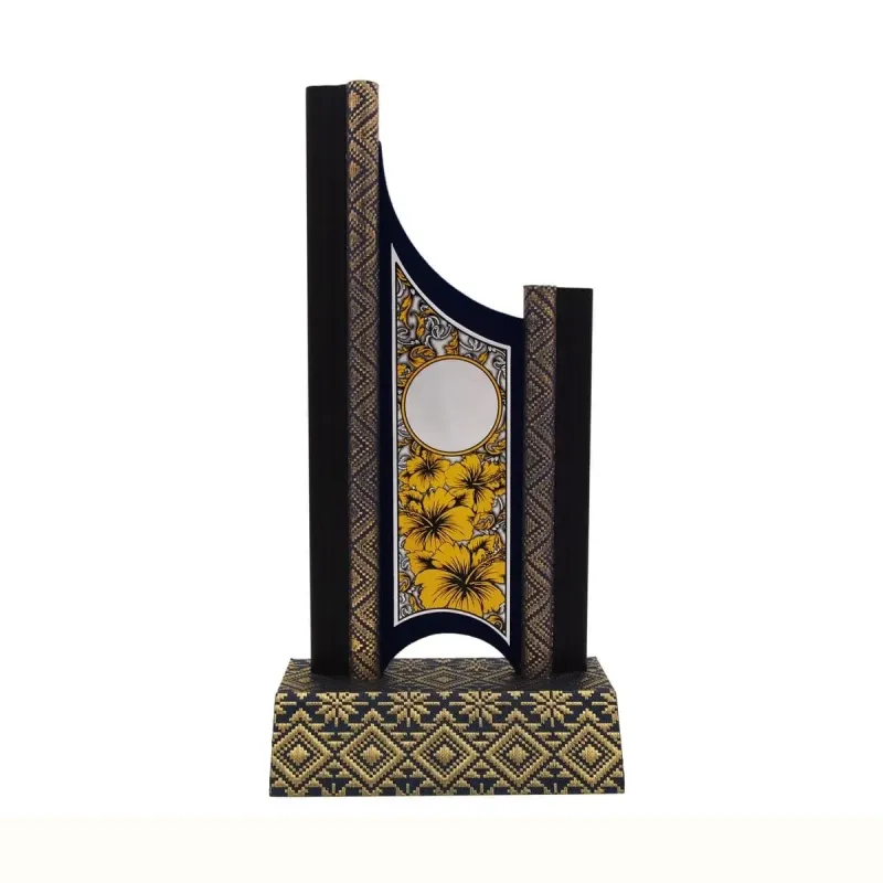 Songket Wooden Trophy with Bunga Raya Aluminum Plate (MAROON / BLUE) EP303 product image