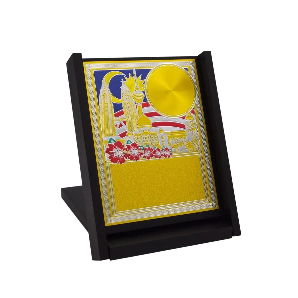 Malaysia Flag Gold Sticker On Wooden Box EP645 product image
