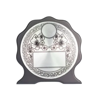 Wooden Plaque with Bunga Raya Aluminum Plate EP65