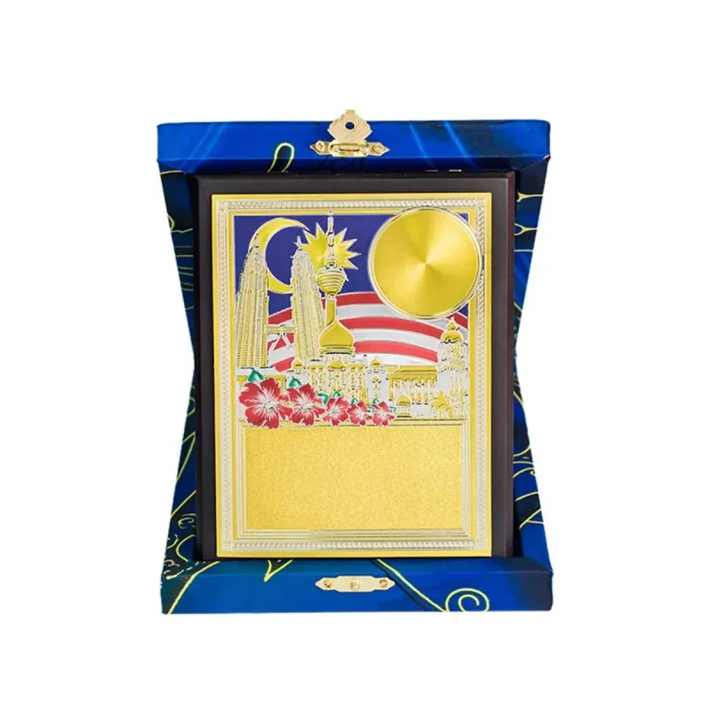 Batik Wooden Box with Gold Sticker (BLUE) EP651 mixed materials corporate gifts product image