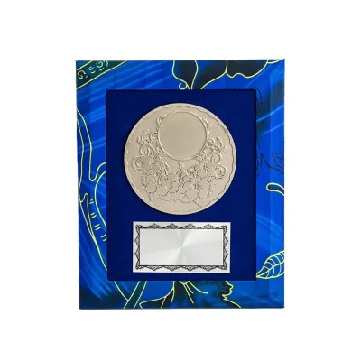 Batik Wooden Plaque with Zinc Alloy (BLUE) EP655