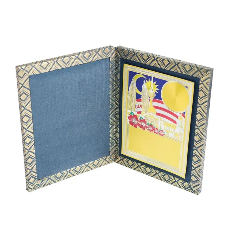 Songket Book with Gold Sticker (BLUE) EP671 wooden trophies product image