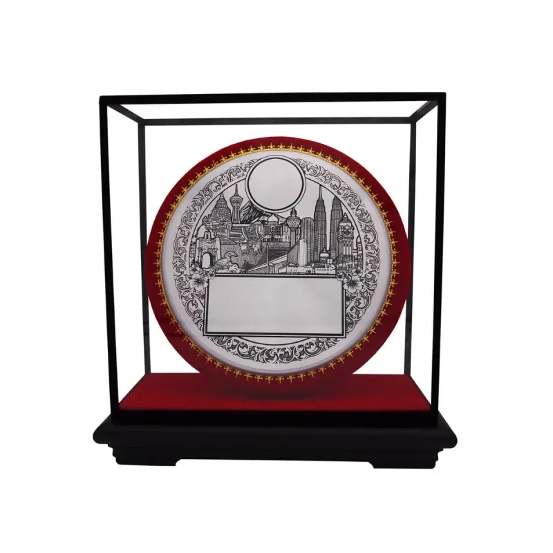 Cultural Aluminium Plate on Acrylic Casing (RED) EP7002 mixed materials corporate gifts product image