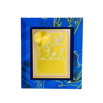 Batik Wooden Plaque with Gold Sticker (BLUE) EP704