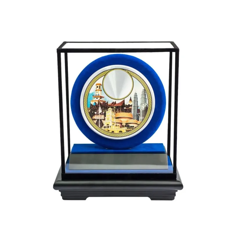 Aluminium Plate on Acrylic Casing (BLUE) EP7042 mixed materials corporate gifts product image