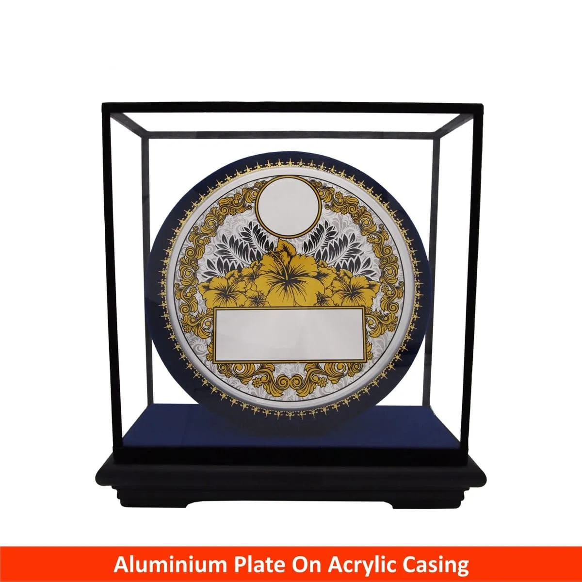 Batik Aluminium Plate on Acrylic Casing (BLUE)