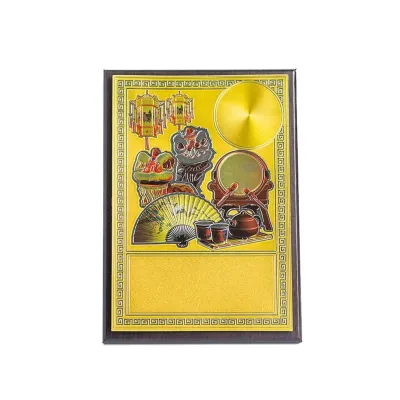Chinese New Year Gold Plate with Plastic Stand EP731