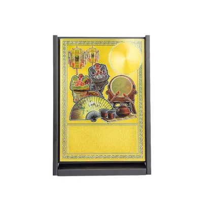Wooden Box with Chinese New Year Gold Plate EP732