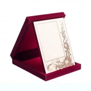 Velvet Box with Wood Stand (BLUE / MAROON) EP763 mixed materials corporate gifts product image 4