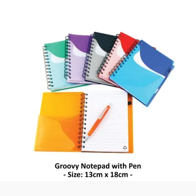 Notepad with Pen Groovy