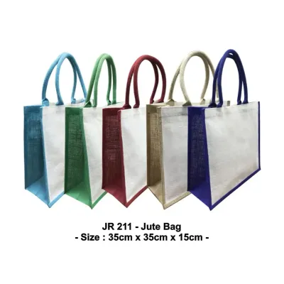 Jute Bag (LIGHT BLUE / GREEN / RED / NATURAL / ROYAL BLUE) JR211