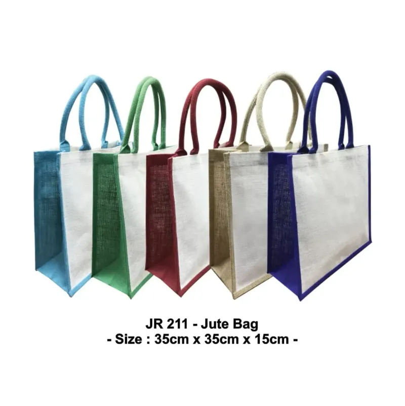 Jute Bag (LIGHT BLUE / GREEN / RED / NATURAL / ROYAL BLUE) JR211 mixed materials corporate gifts product image