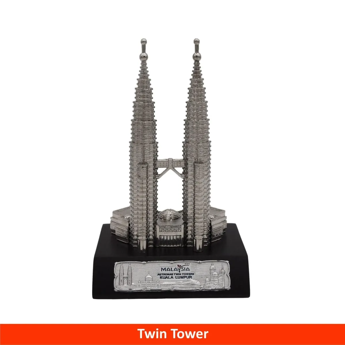 5" Twin Tower Wood Base (CHROME)