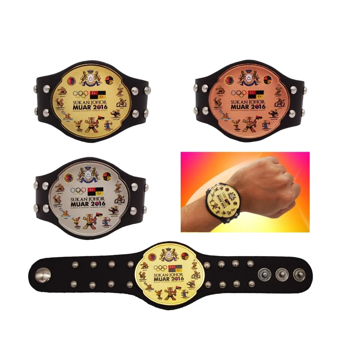 Champion Wristband (GOLD, SILVER, BRONZE) M017 acrylic medals product image 3