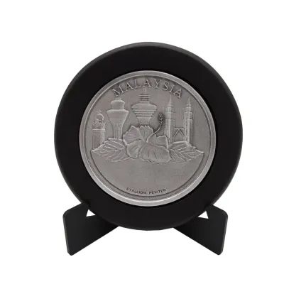 Coaster (Bunga Raya with Twin Tower) Pewter