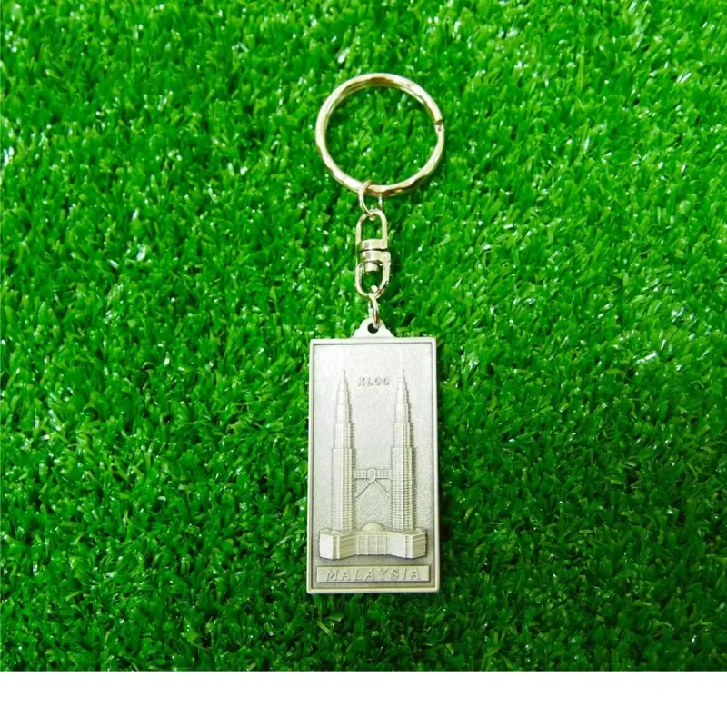 Rectangular Pewter Keychain (Twin Tower) RPK mixed materials product image